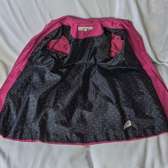 Petite lightweight pink spring trench coat with gold buttons size 4 Cleo GUC - Picture 5 of 10